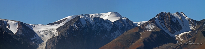 IMG_36354-36356.JPG - Панорама. Ледник Малый Актру, Снежная, Кзылташ, перевал Контейнер (теле)